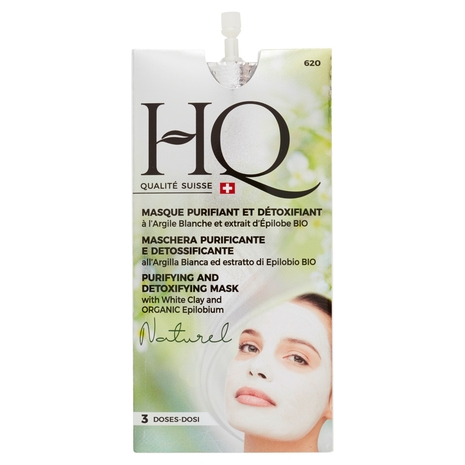 HQ Maschera Purificante e Detossificante all'Argilla Bianca ed estratto di Epilobio Bio 15 ml
